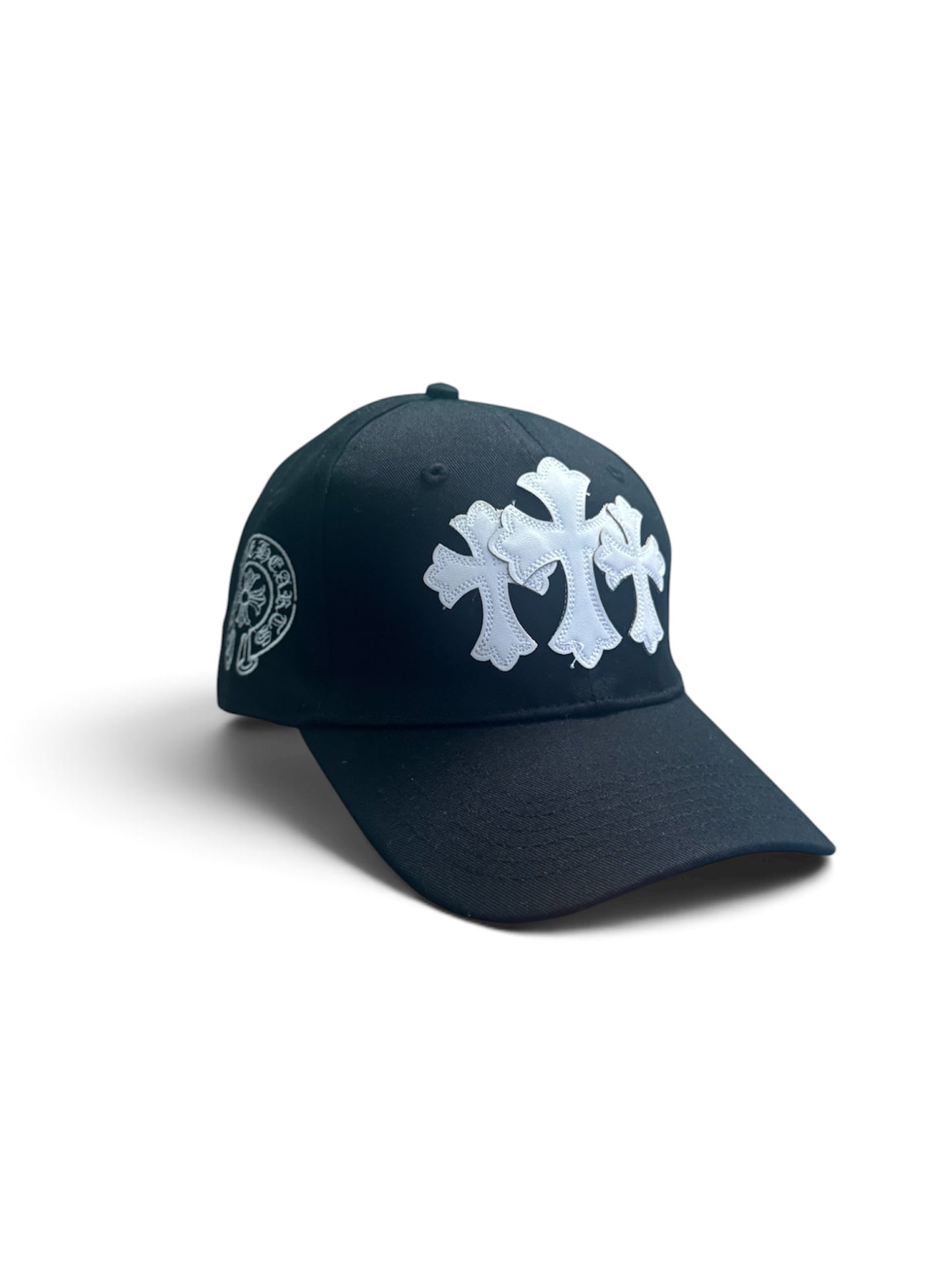chorme cross motif fitted cap