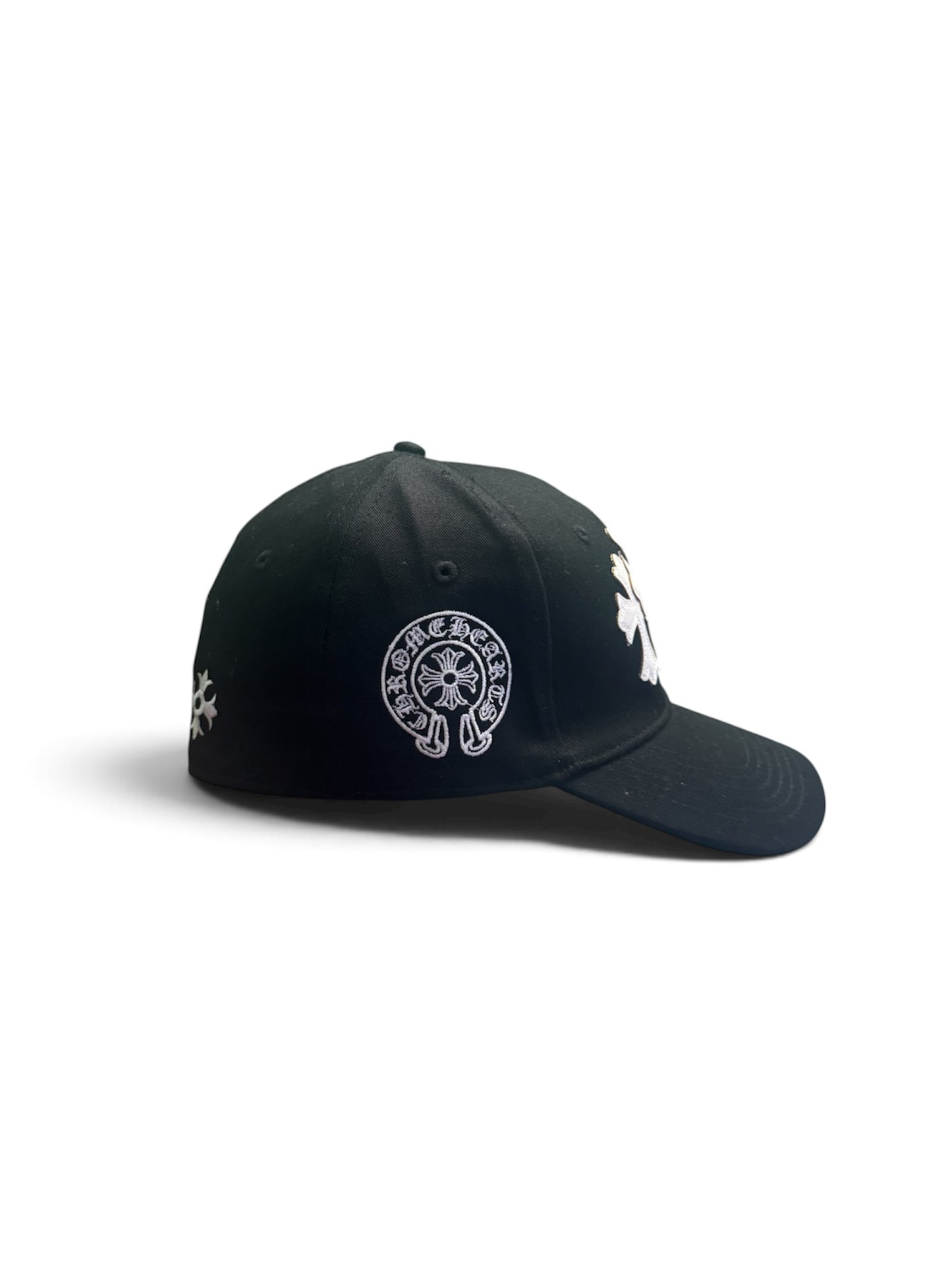 chorme cross motif fitted cap