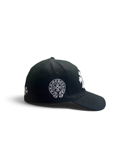 chorme cross motif fitted cap